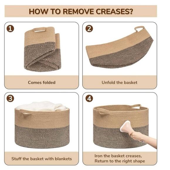 Extra Large Wicker Storage Basket home storage blanket basket - Picture 4 of 8